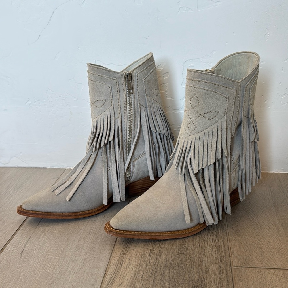 Free People fringe Booties size 6